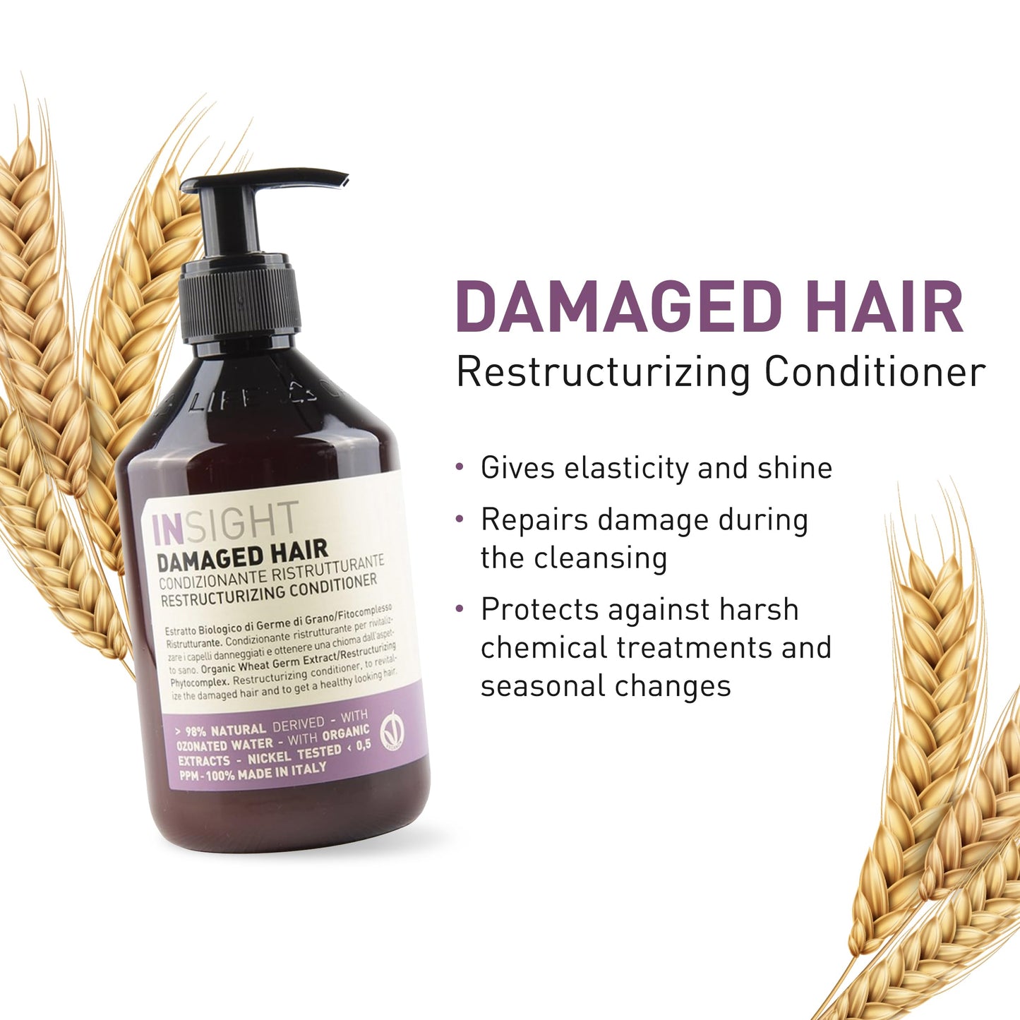 Insight Clean Beauty Damaged Hair Restructuring Conditioner With Henna Extract, Vegan, 30.4 fl oz