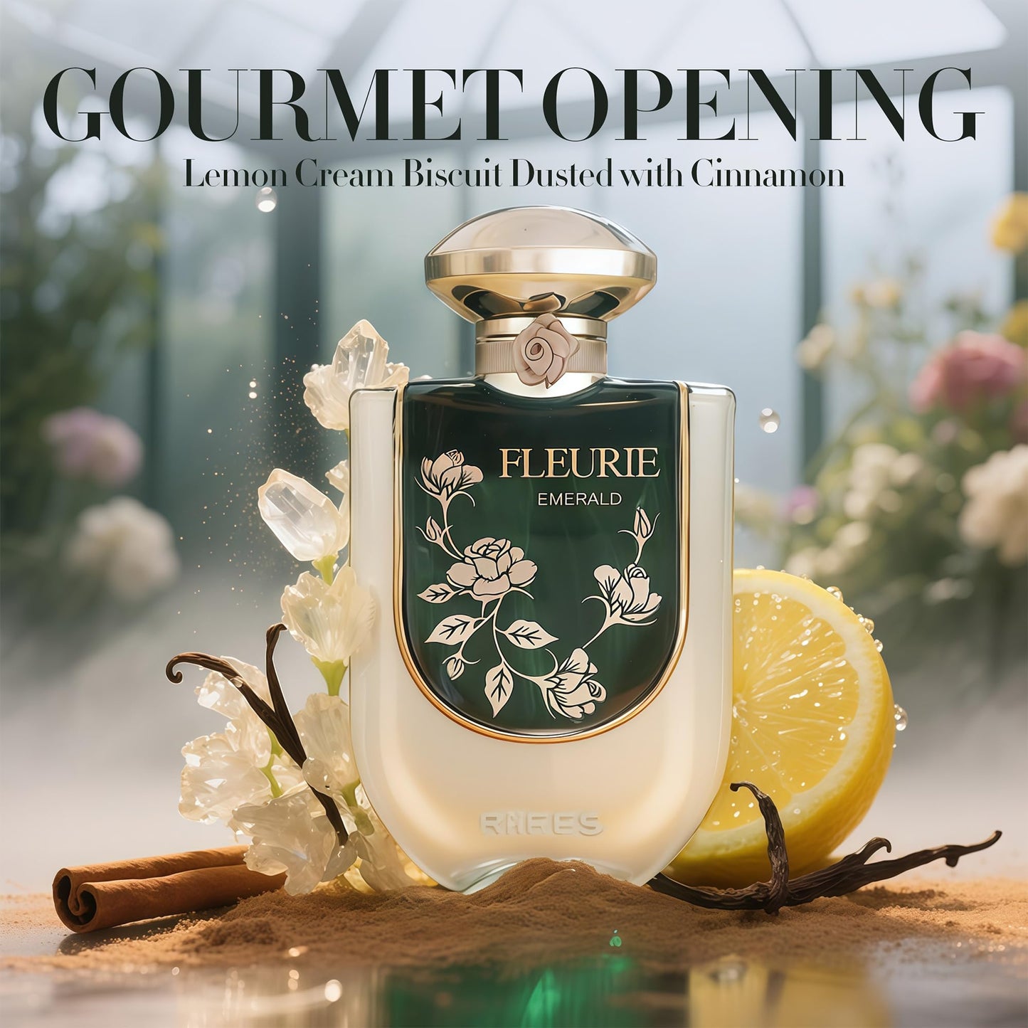 AFLUXE Riiffs Fleurie Emerald Women Perfume with Vanilla, Caramel, Floral, Lemon Scent - Eau de Parfum Long-Lasting Fragrance for Women, 3.40 Ounce / 100 ml