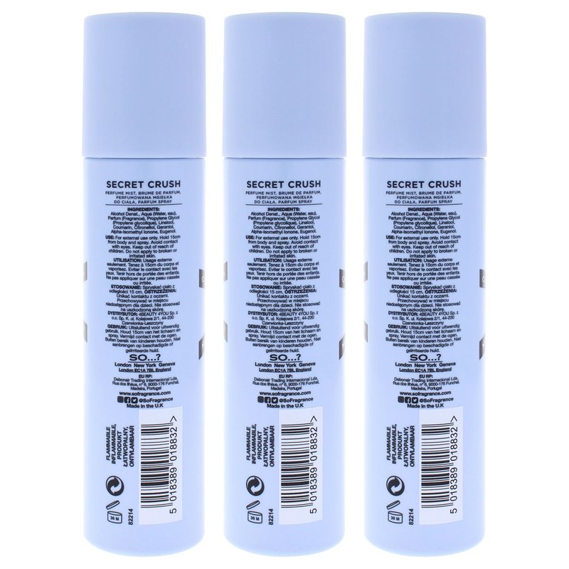 Secret Crush Perfume Mist by So…? for Women - 4.7 oz Mist - Pack of 3
