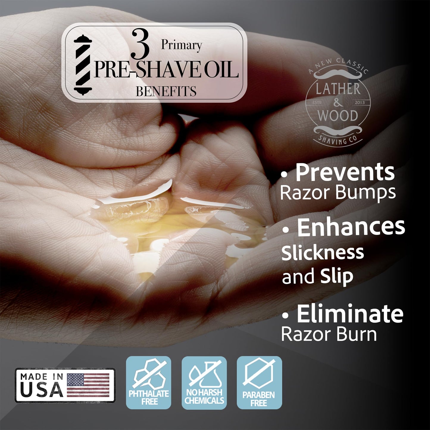 Lather & Wood Pre Shave Oil For Men