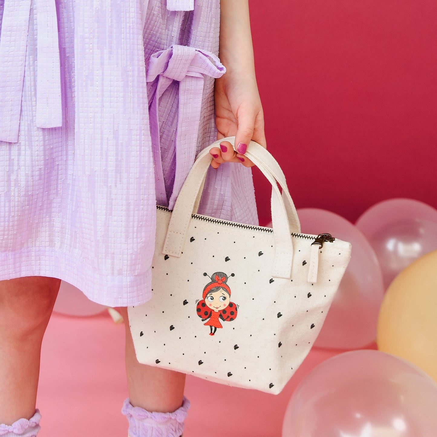 Miss Nella special edition GLAMOROUS PICKS kids makeup & nail polish set for little girls, Hypoallergenic, Dermatologically tested, Non toxic, Canvas cosmetic bag, washable