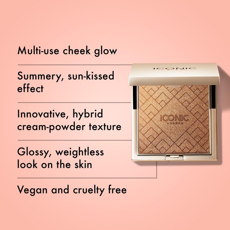ICONIC LONDON Kissed by the Sun | Multi-Use Blush, Bronzer, & Highlighter, For All Skin Types, Cruelty-Free, Vegan Makeup, (Oh Honey) 0.17 oz