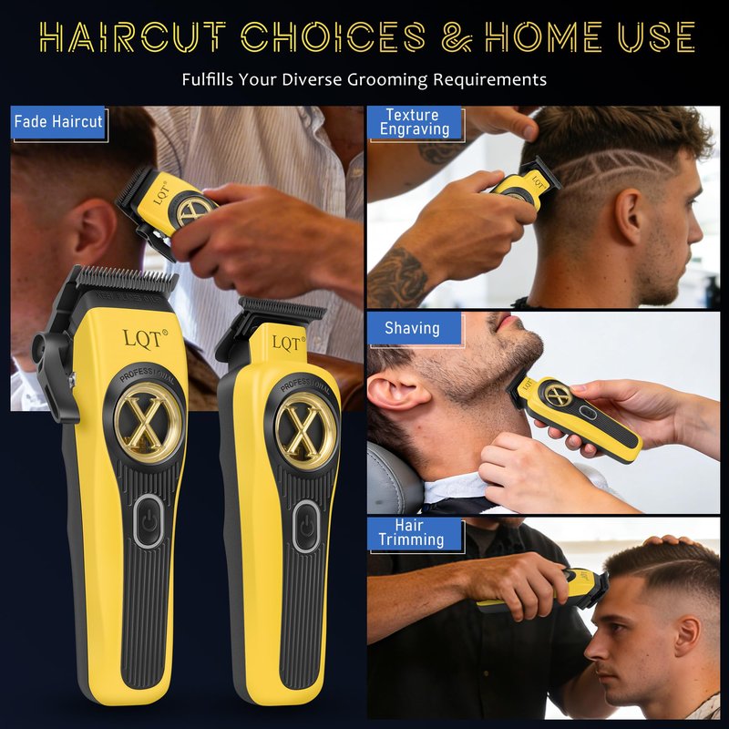 LQT® Hair Clippers for Men Professional with Beard Trimmer, Barber Clippers and Trimmers Set, Electric Razor Shavers for Men, Cordless Mens Grooming Kit for Nose, Face, Hair, Gifts