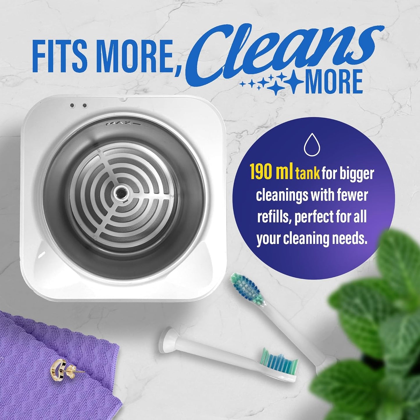 GuruNanda Retainer Cleaner Set - Ultrasonic & UV Cleaning Pod with Foam | Deep Clean for Aligners & Dentures