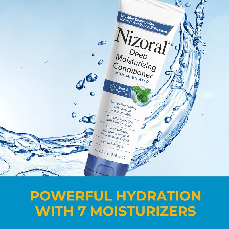 Nizoral Deep Moisturizing Conditioner, 9.4 oz, Anti-Dandruff Conditioner with Mint & Tea Tree Oil, Sulfate and Paraben Free, No Artificial Fragrance, For All Hair Types