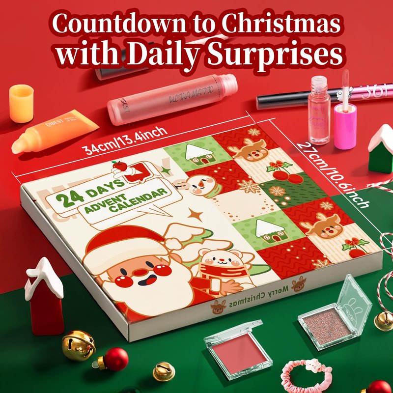 Makeup Advent Calendar 2025 Teen Girls Women, 24 Days Beauty Advent Calendar Christmas Countdown Make up Gift Set, 2025 Xmas Gift Surprise Box Calendar Makeup Set