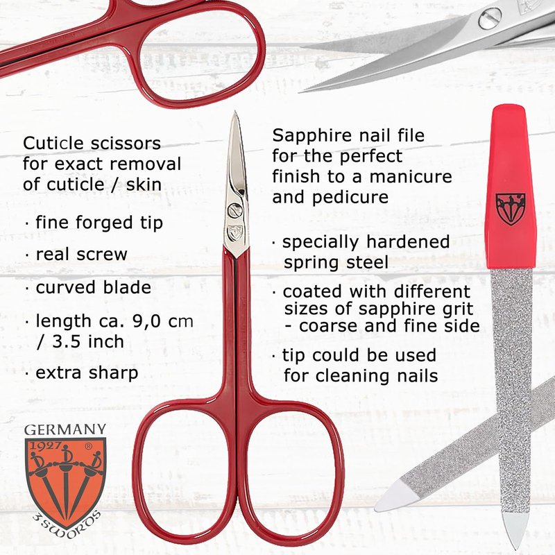 5-Piece Manicure Pedicure Grooming Kit - Professional Nail Care Set with Leather Case | Gift Box Included