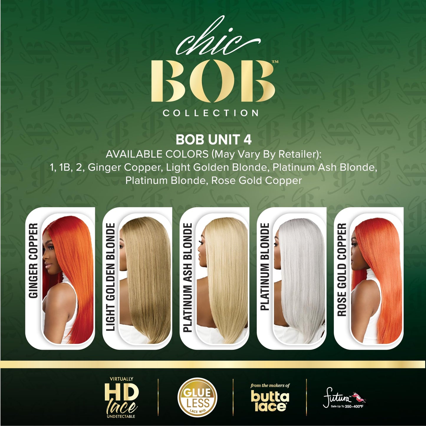 Sensationnel Chicbob Lace Frontwig - Bob Unit 4 Face Framing Glueless Wig Wide 5 Inch Deep Part Synthetic Preplucked Hairline (PLATINUMBLONDE)