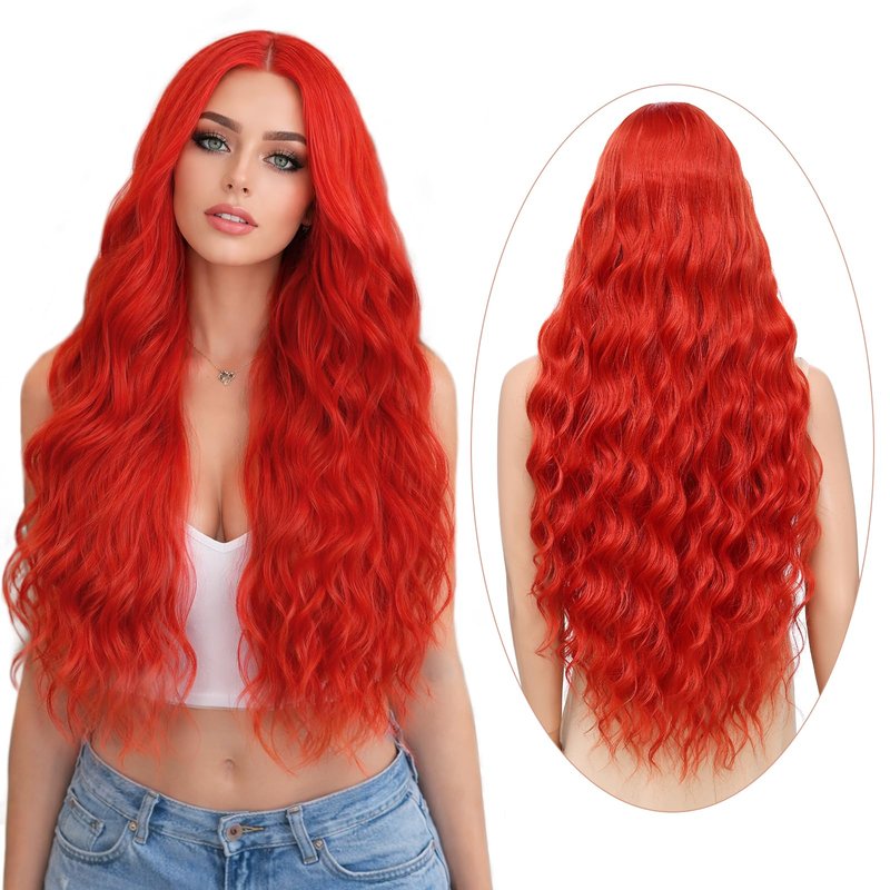 Atohallan Long Black Wig for Women 36 inch Super Long Water Wavy Wigs Heat Resistant Synthetic Soft Wavy Fluffy Curly Wig for Daily Party Use Halloween Wig