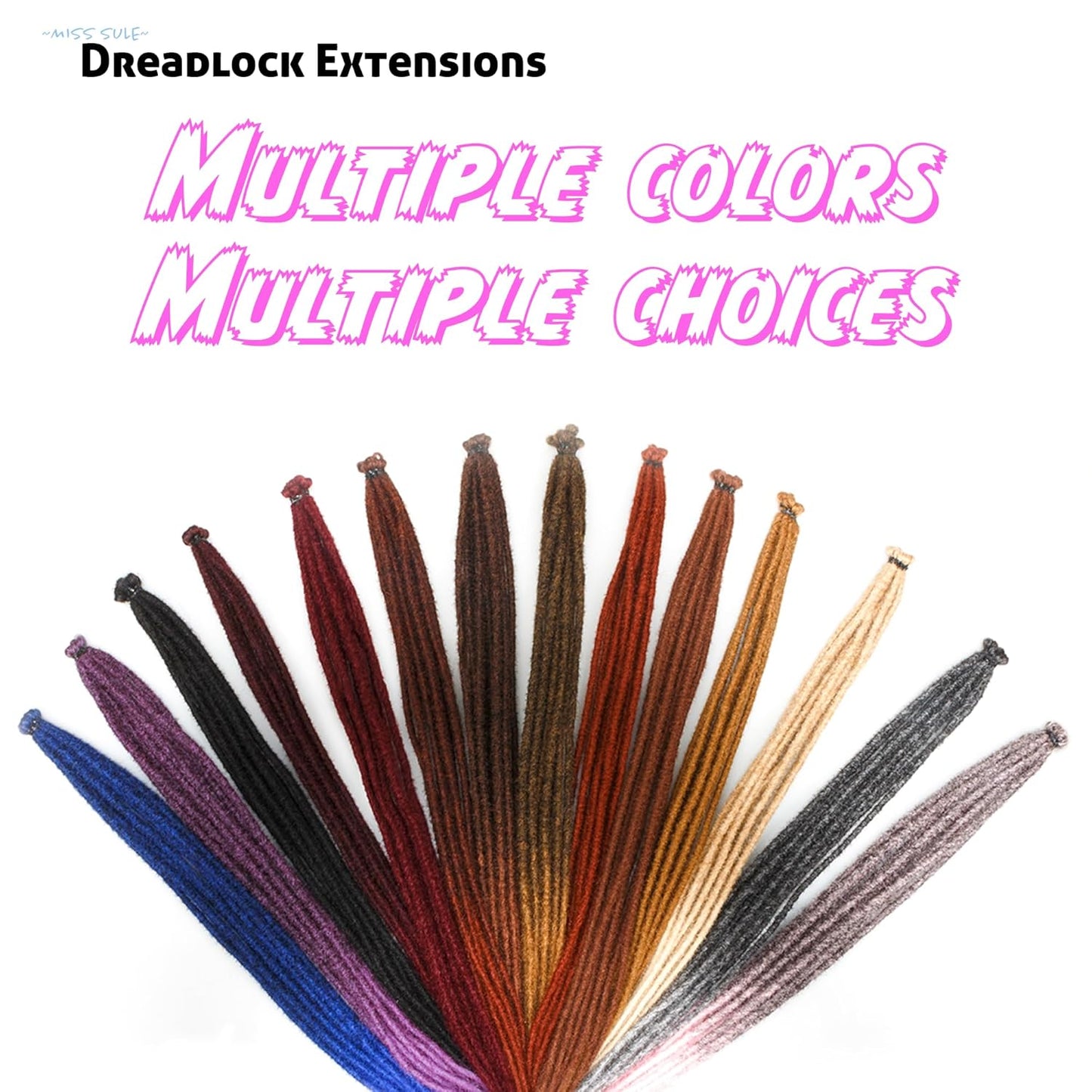 Dreadlock Extensions - 24 Inch Ombre Burgundy Faux Locs | Soft Synthetic Hair, 50 Strands, 0.6 cm Width