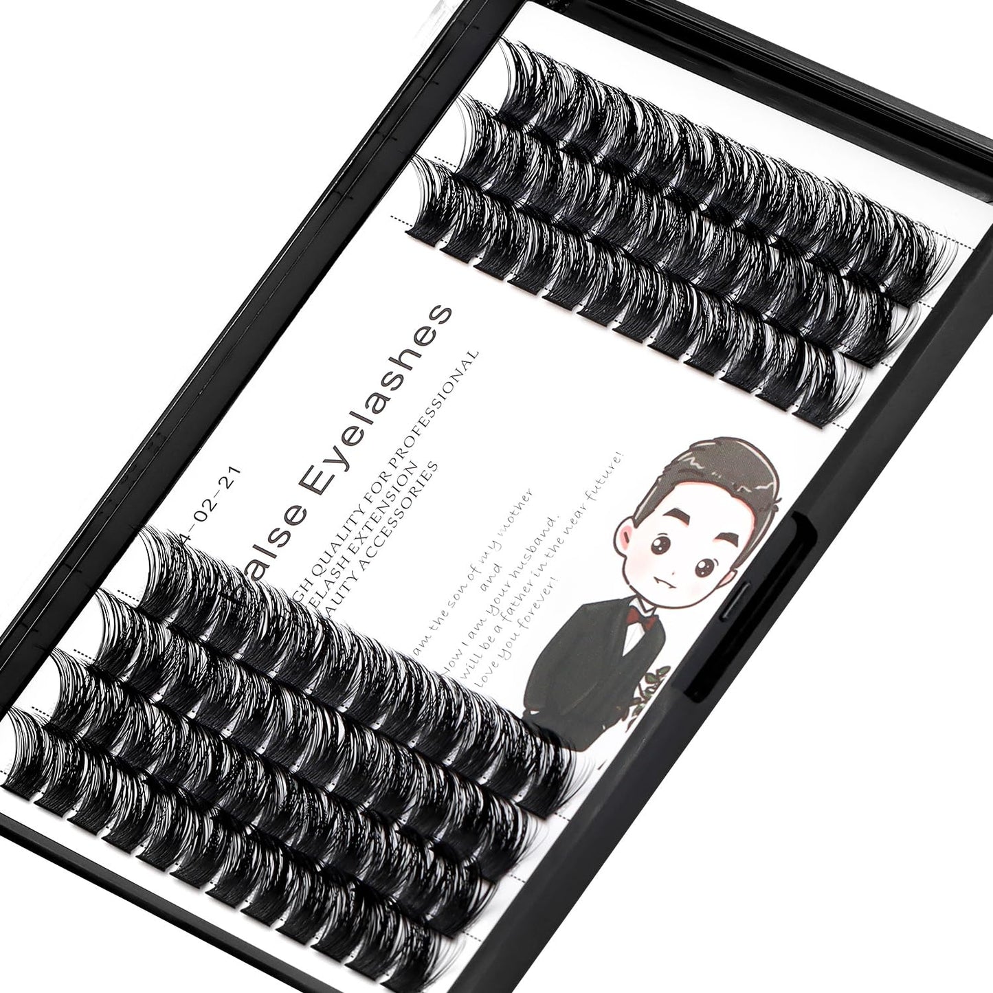 Bodermincer 84 Clusters D Curl Wide Cluster False Eyelash Volume Lashes Natural Eyelashes Set DIY Eyelash Extension 3D Effect Glue Bonded Band Individual Lash Home Eyelash Extension (16MM)
