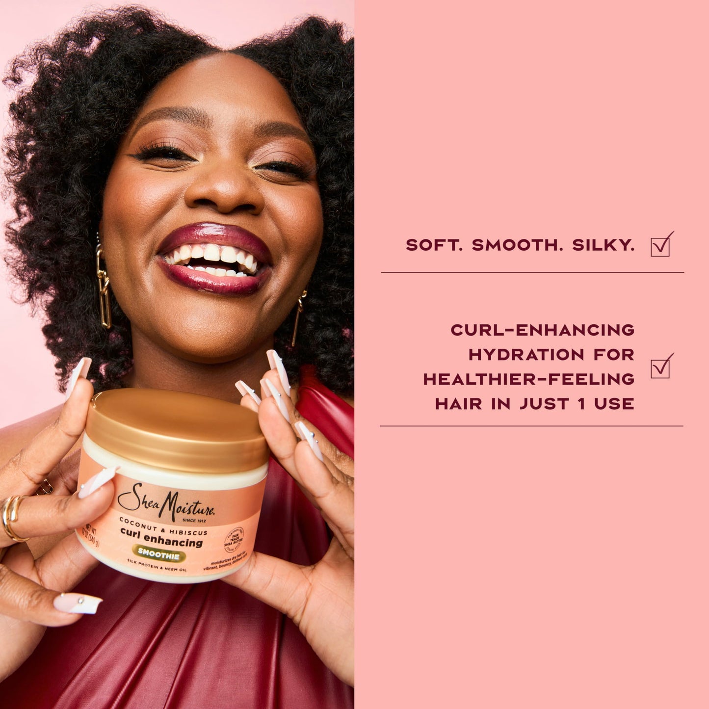 SheaMoisture Smoothie Curl Enhancing Cream Coconut and Hibiscus for Thick