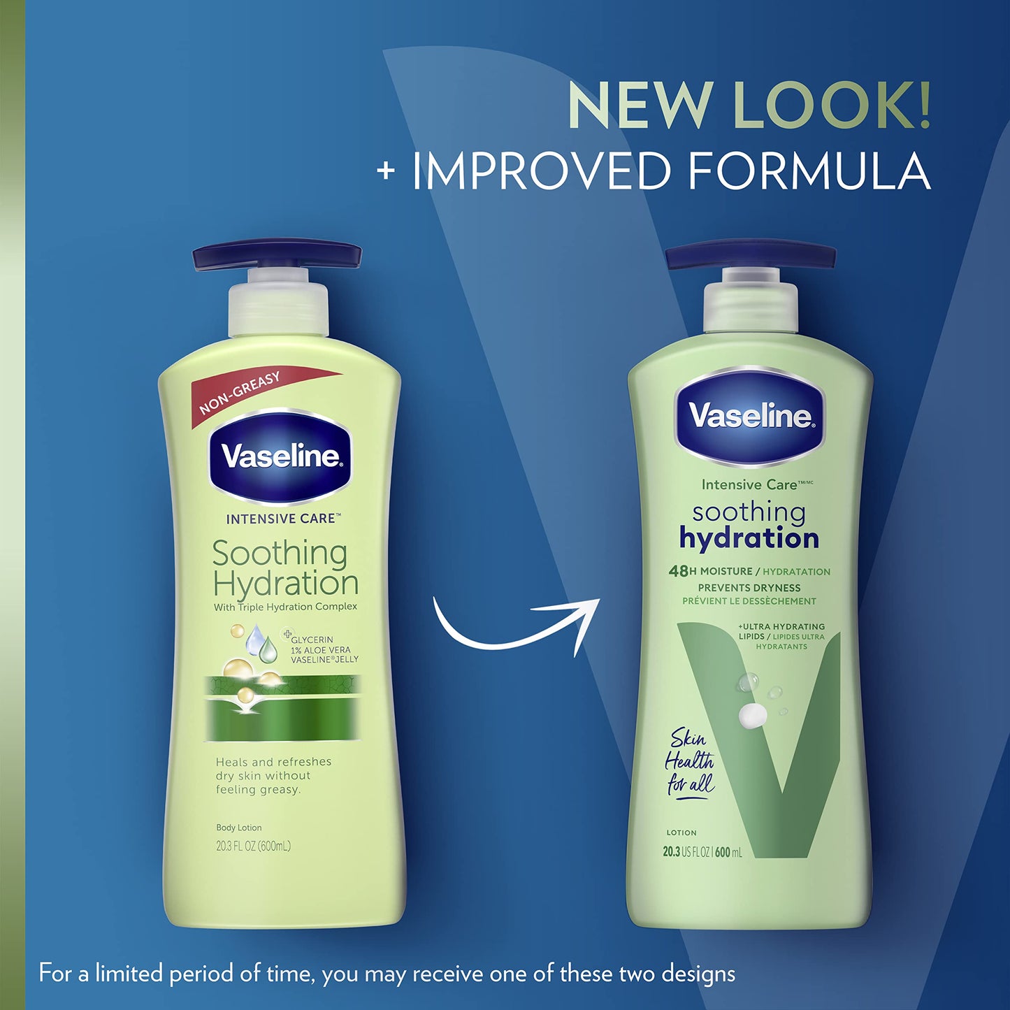 Vaseline Intensive Care Body Lotion for Dry Skin Soothing Hydration Lotion Made & Intensive Care Body Lotion for Dry Skin Cocoa Radiant Lotion Made with Ultra-Hydrating Lipids and Pure Cocoa Butter