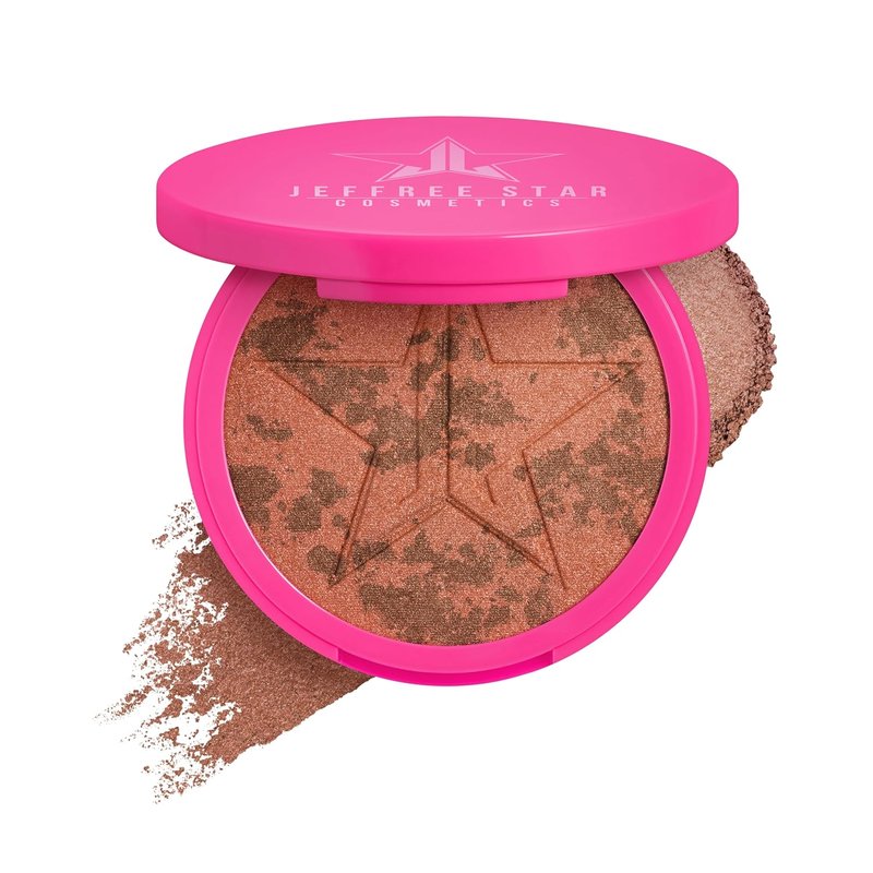 Jeffree Star Cosmetics Skin Frost Blush Highlighter - 2-in-1 Shimmer Powder, Truffle Alibi | 0.56 oz