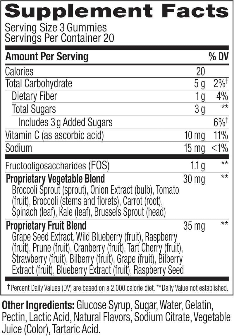 OLLY Superfoods Gummies - Immune System & Digestive Health Support | 60 Count, Tropical Bliss Flavor