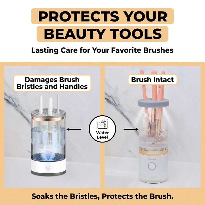 Electric Makeup Brush Cleaner Machine - Automatic Rechargeable Deep Cleaning Tool for Brushes & Sponges | Efficient & Easy to Use