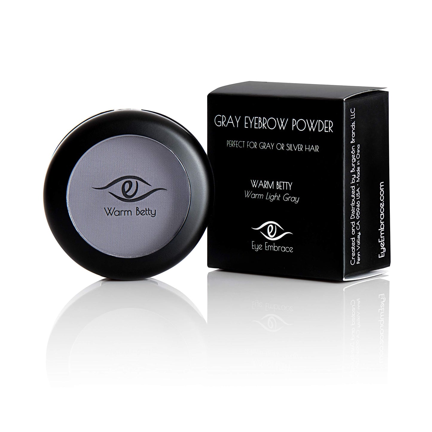 Eye Embrace Warm Betty Light Gray Eyebrow Powder & Pro Grip Angled Brow Brush Bundle - Waterproof, Cruelty-Free