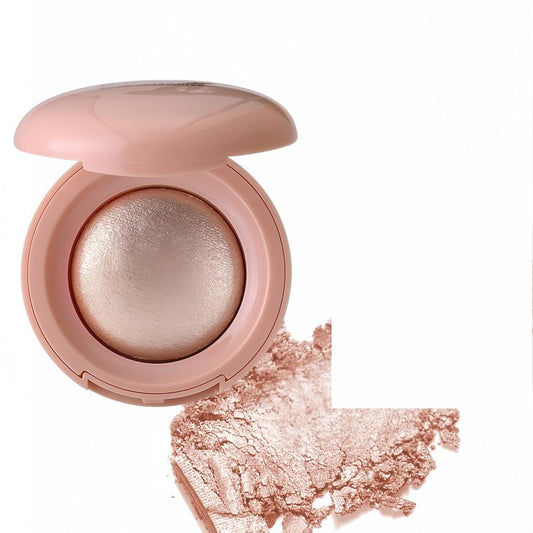 MAEPEOR Baked Highlighter Buildable Lightweight Natural Look Baked Highlighter Powder Palette, Highlight Face for a Shimmery or Matte Finish (Color 05)