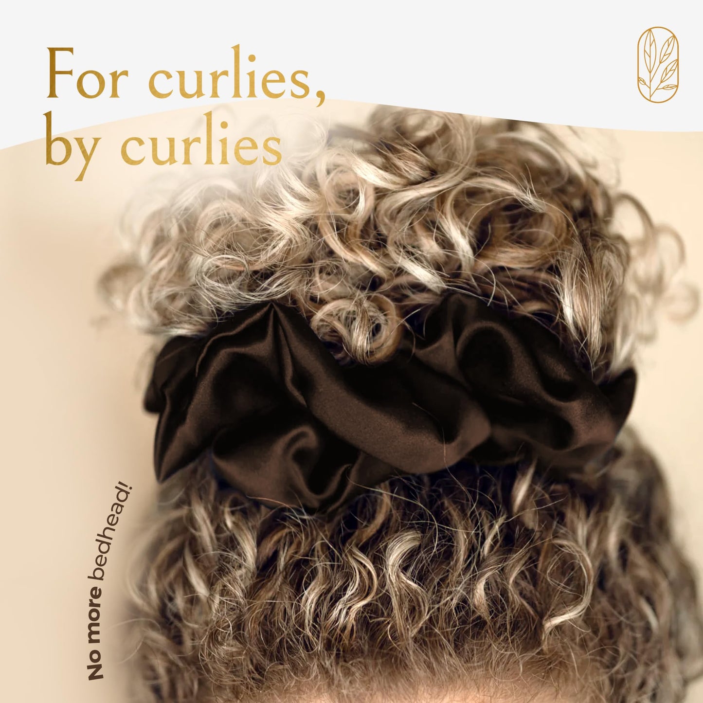 Silk Scrunchies for Women Ponytail Holders – Oversized Mulberry Silk Scrunchies – Extra Large No Damage Hair Ties for Curly, Thick, and Thin - Hair Accessories for Women – Espresso, XL By Curlfriend