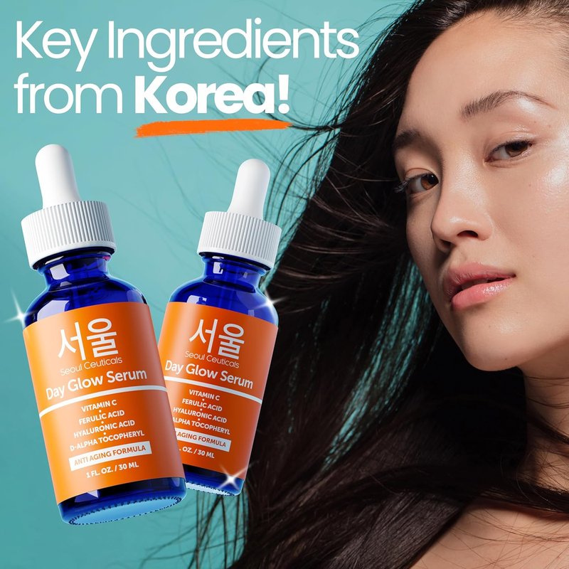 SeoulCeuticals 20% Vitamin C Hyaluronic Acid Serum - Potent Anti-Aging & Wrinkle Treatment | 1oz
