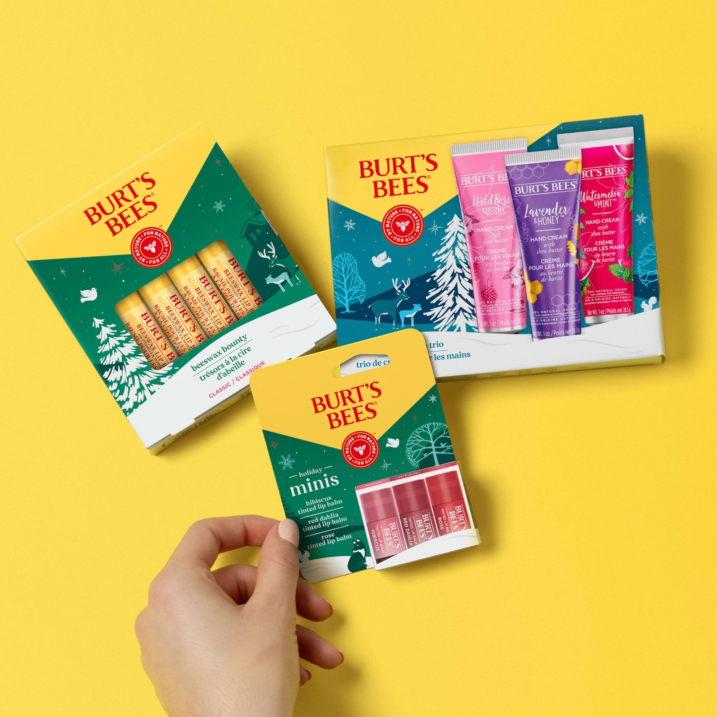 Burt's Bees 3 Body Skincare, Shea Butter Hand Cream Trio Set - Lavender Honey, Watermelon Mint & Wild Rose Berry (3-Pack)