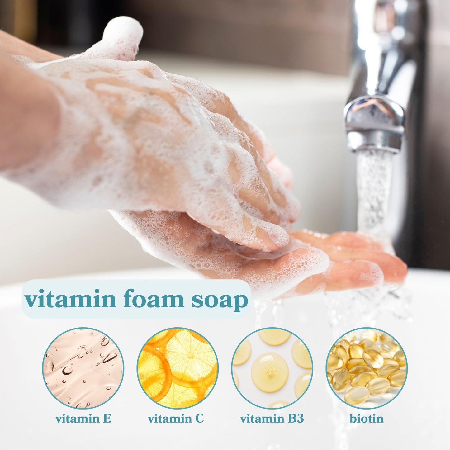 ZYFE Foaming Hand Soap and Dispenser, Natural Moisturizing Hand Wash for Bathroom & Kitchen, Half Gallon Soap Refill with Essential Oil Fragrance in Recycled Bottle, Citrus Handwash, Biodegradable