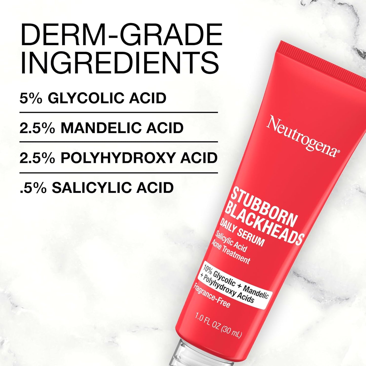 Neutrogena Acne Facial Serum - Daily Treatment with Salicylic & Glycolic Acids | 1 fl. oz for Clear Skin