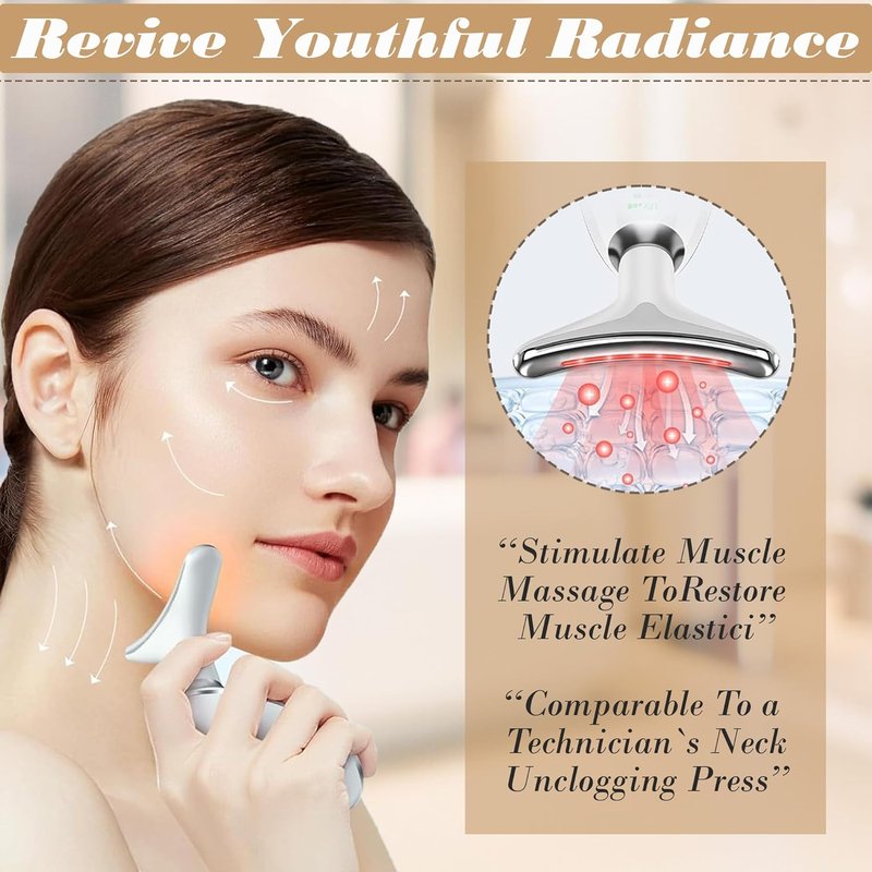 Facial Massager - Skin Tightening Face Roller for Anti-Aging & Wrinkle Reduction | White