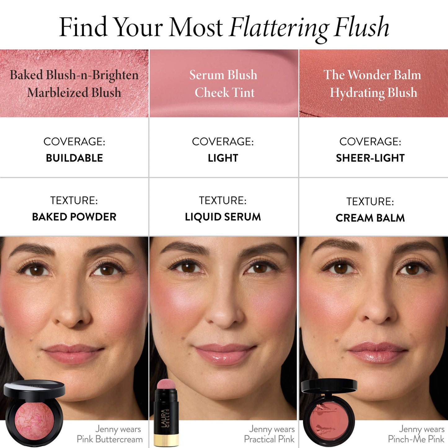LAURA GELLER NEW YORK Baked Blush-n-Brighten for Mature Skin - 01 Pink Buttercream- Powder Blush Won't Settle into Fine Lines - Buildable Natural Finish – Longlasting Formula - Made in Italy