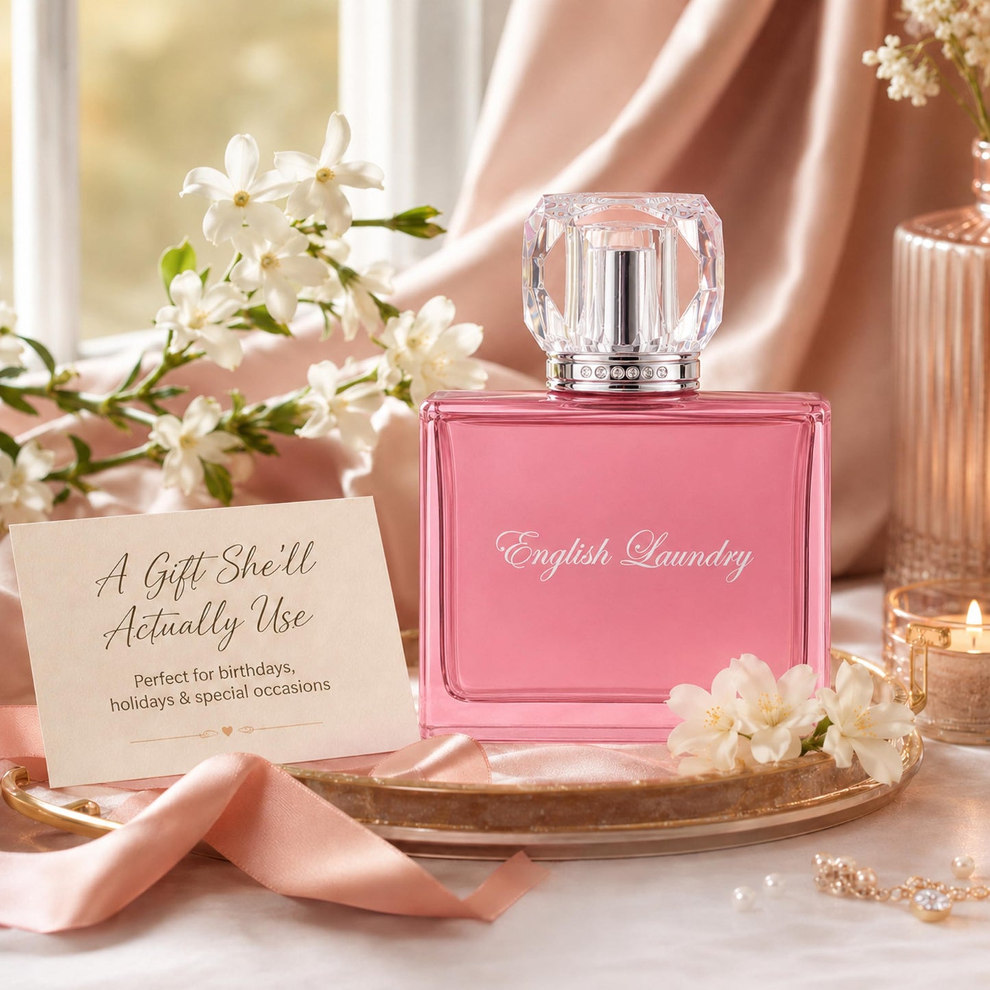 English Laundry Signature Eau de Parfum for Her | Floral Gourmand Scent | Cologne w/Quince & White Chocolate Top Notes, Jasmine & Orris Root Heart, and Sensual Woods Base | (UNBOXED) 3.4 fl. oz.