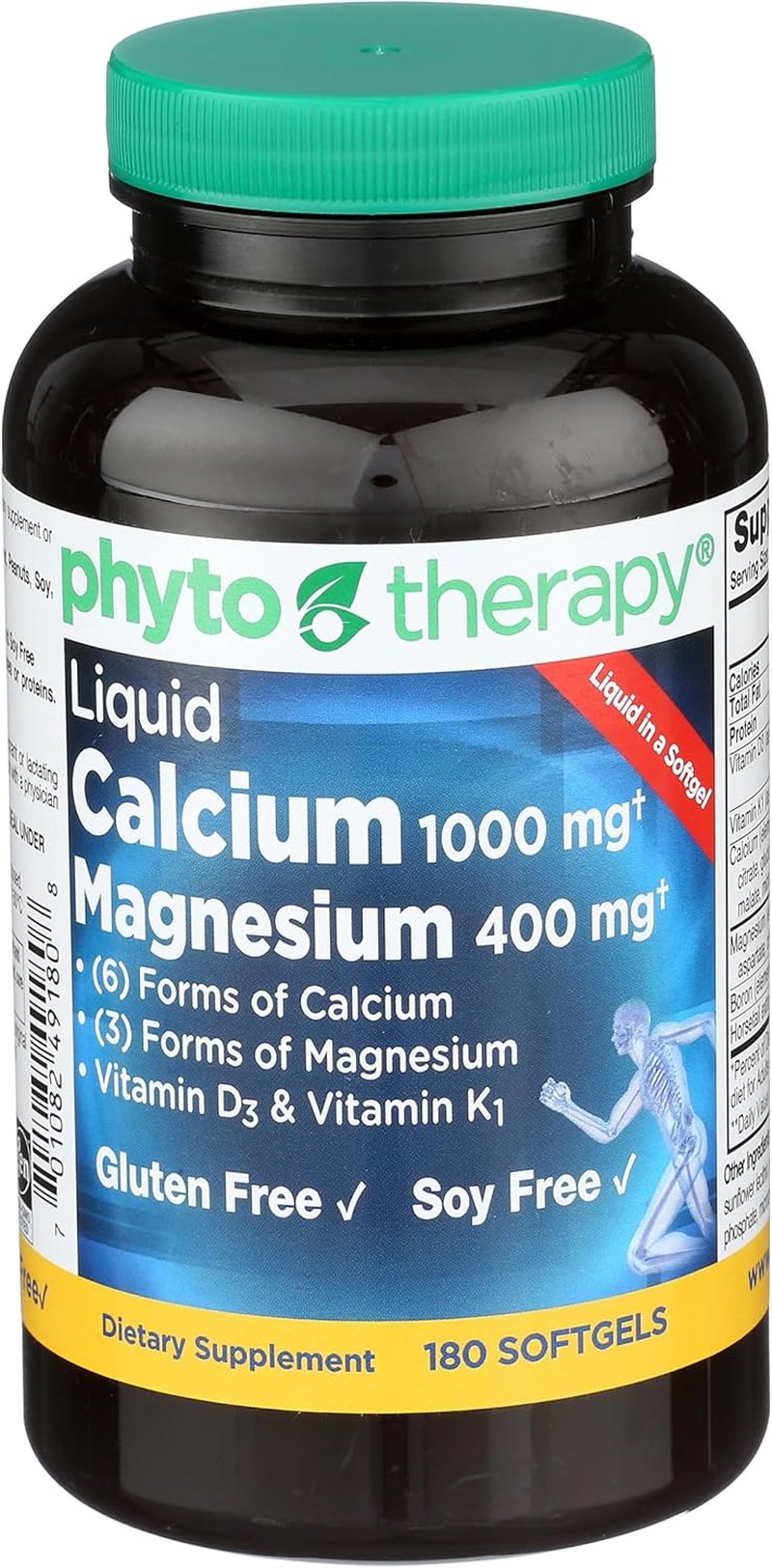Liquid Calcium with Magnesium Softgels - 1000 mg, 180 Count for Bone Health Support