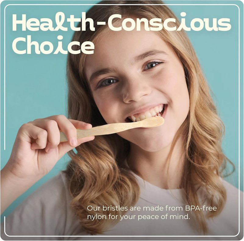 Eco-Friendly Kids Toothbrush - Sustainable Bamboo Design, Biodegradable & Stylish | Unicorn, Pack of 3