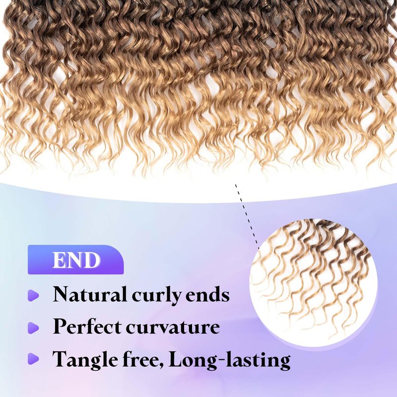 DoeSeor 18 Inch Goddess Locs Crochet Hair 8 Packs New Soft Faux Locs Crochet Braids Deep Wave Pre Looped Hair Extensions for Black Women(3T3027/8PCS/18inch)