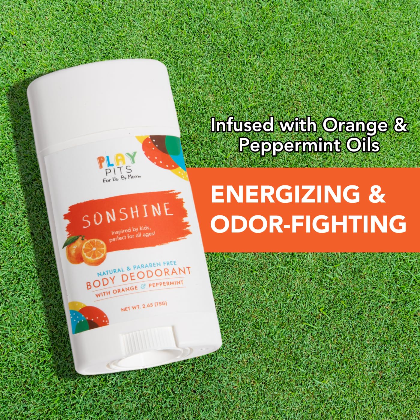 PLAY PITS - Natural Kids Deodorant - SONSHINE - 2.65oz - 2pk