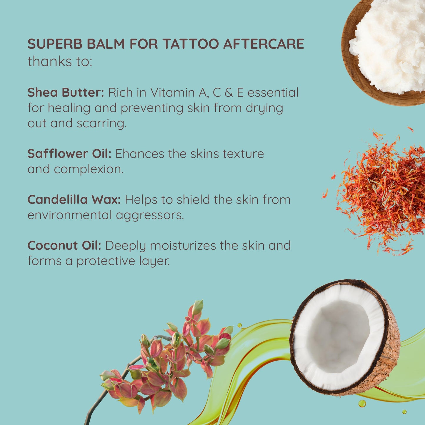 ADORABELLA Vegan Tattoo Balm Aftercare for All Skin Types - Enhances Brightness, Moisturizes, & Protects Tattoo while Boosting Skin Texture, Large 3.4 Oz