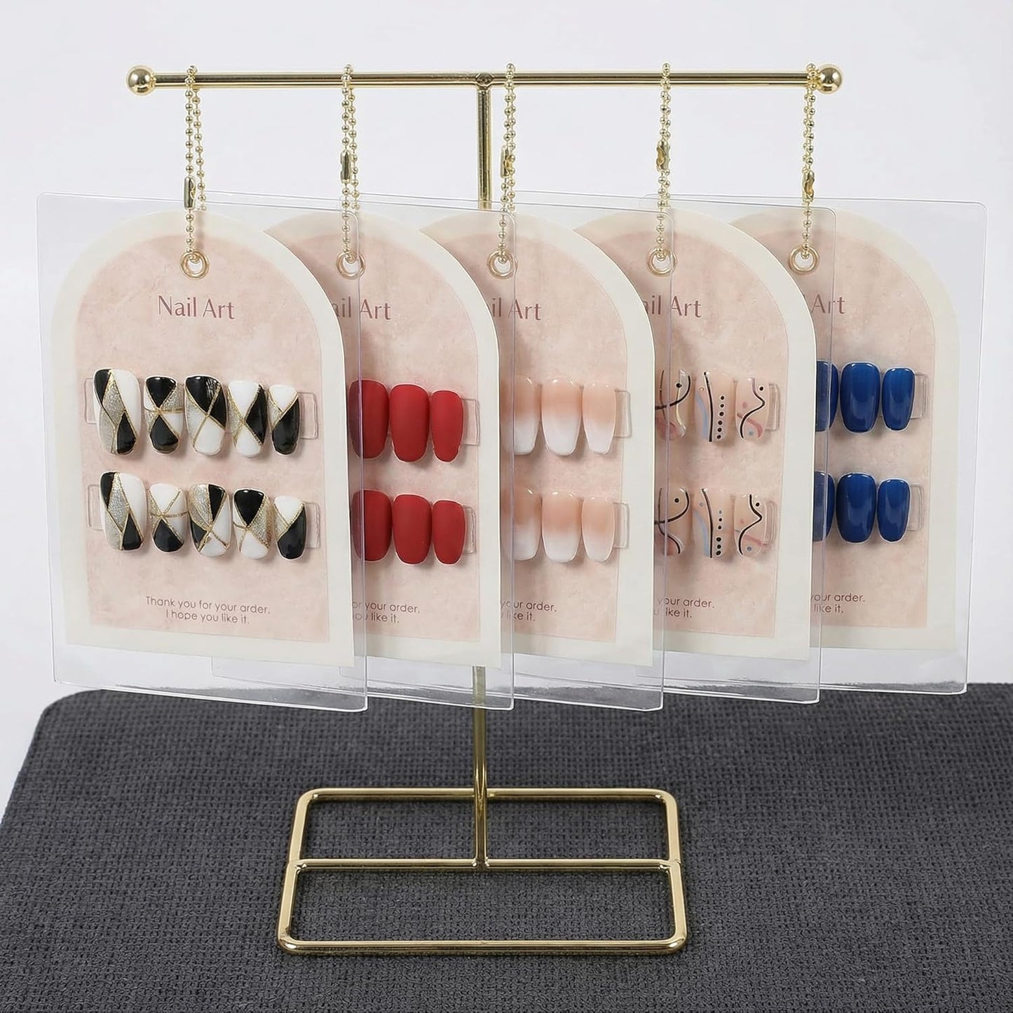 Nail Art Display Cards with Stand - False Nail Tips Sample Holder for Gel Polish | Manicure Tool