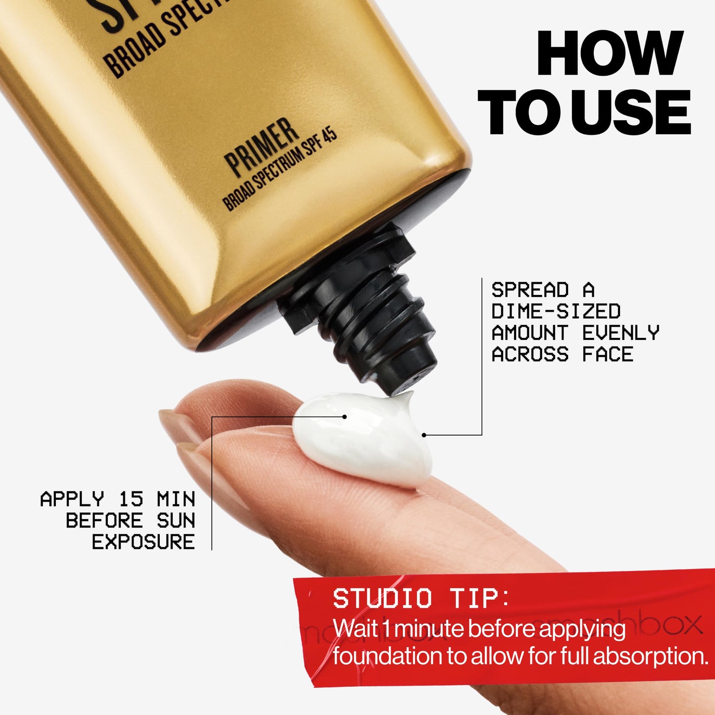 Smashbox Photo Finish SPF 45 UVA/UVB Primer | Non-Greasy, Non-Pilling, Lightweight, Breathable Primer that Protects Skin and Makeup with SPF + Antioxidants, 1.01 Fl Oz