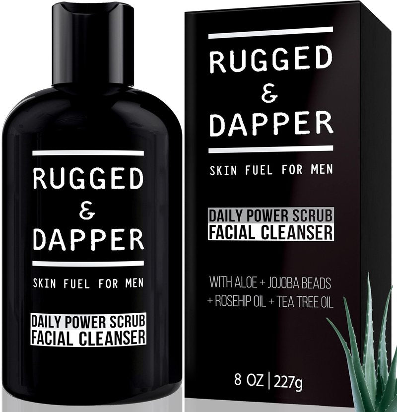 RUGGED & DAPPER Face Wash for Men | Daily Exfoliating Mens Face Wash & Scrub | Deep Cleans Oily, Rough & Breakout-Prone Skin