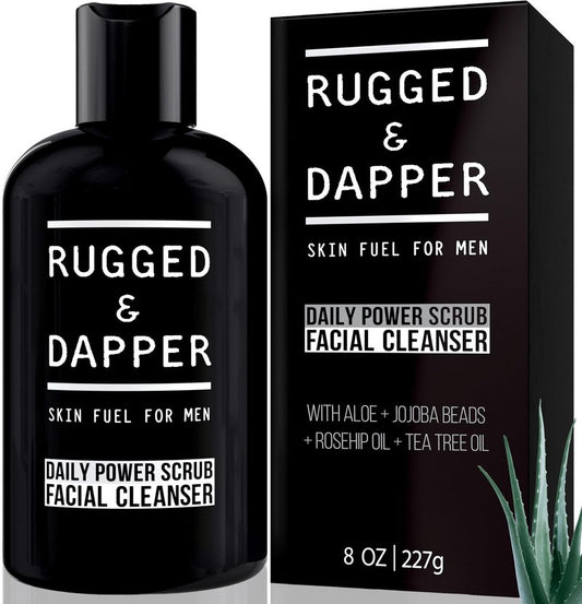 RUGGED & DAPPER Face Wash for Men | Daily Exfoliating Mens Face Wash & Scrub | Deep Cleans Oily, Rough & Breakout-Prone Skin