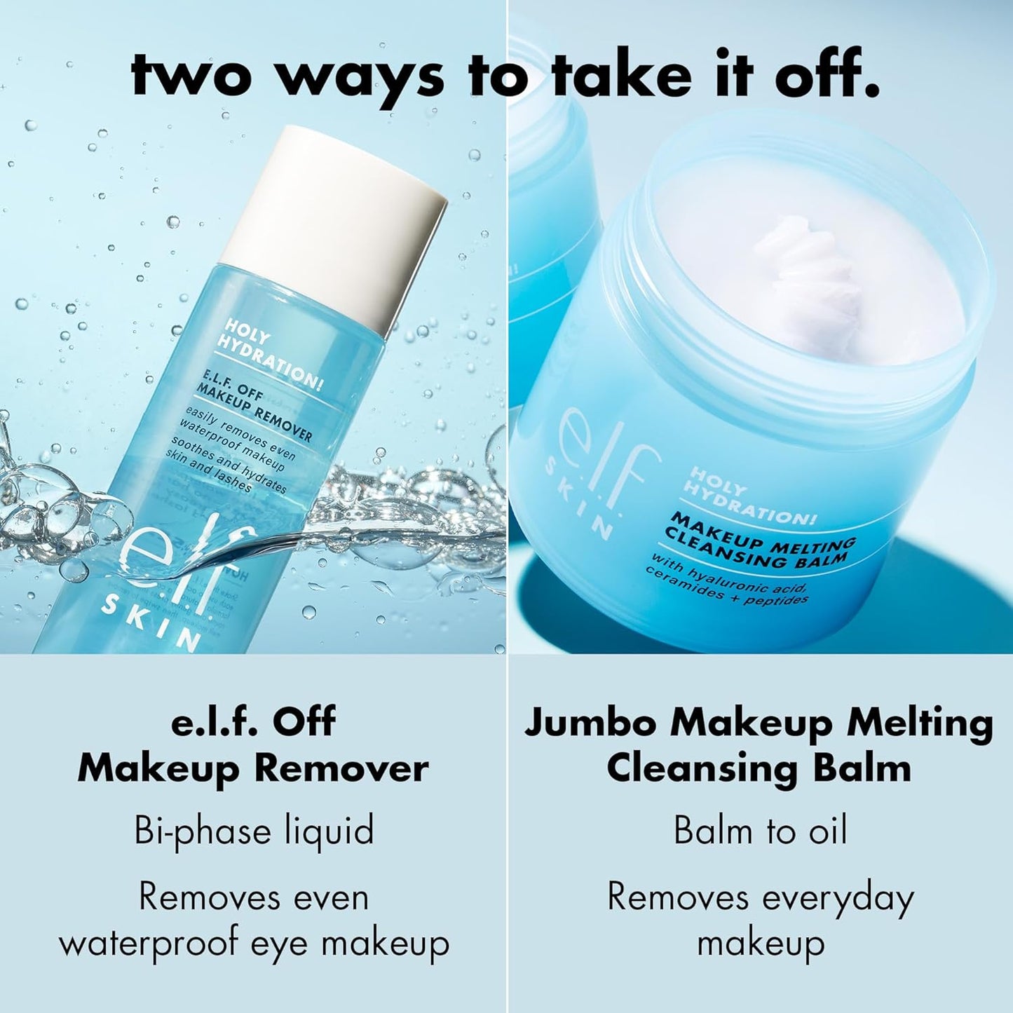 e.l.f. SKIN Mini Holy Hydration Cleansing Balm - Makeup Remover with Hyaluronic Acid | 0.45 Oz