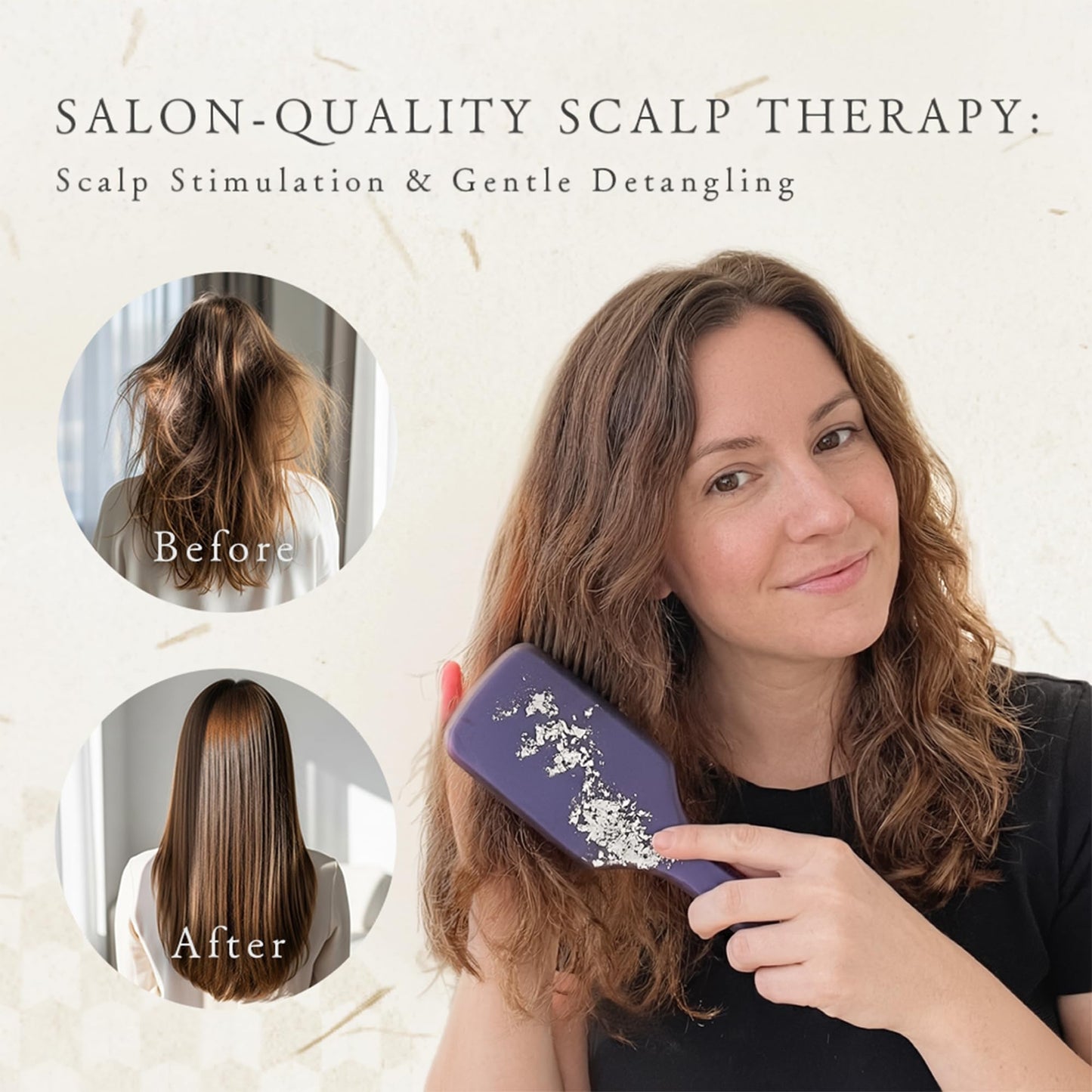 aisen Japan - Boar Bristle Hair Brush – Japanese Urushi Lacquer Paddle, Smoothing & Anti-Frizz, Scalp Massage Detangler, Elegant Gift Box, Made in Japan (Pearl White)