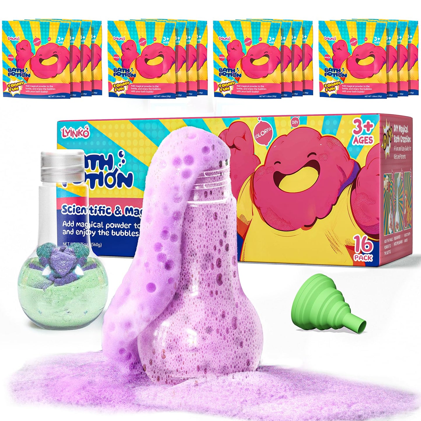 Bath Bomb Potions, 16 Pack Fizzy Bubble Bath Explosions