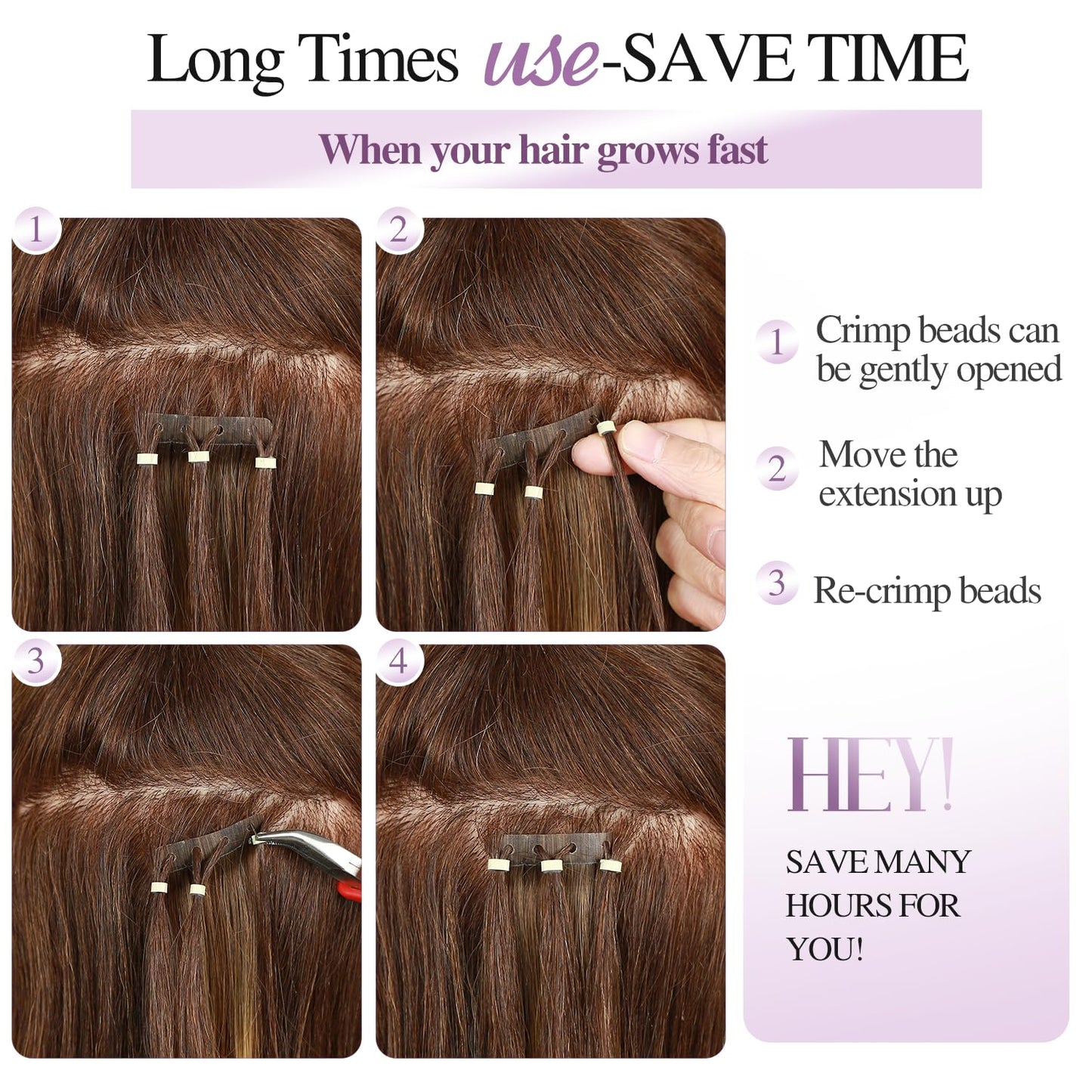 FANCEE OVO Hair Extensions Real Human Hair PU Holes Wefts with Micro Beads Blonde Highlight Volume Upgrade Butterfly Seamless Weft Invisible Beaded Hair Extension with Tools(40g 20Pcs, 14 Inch)