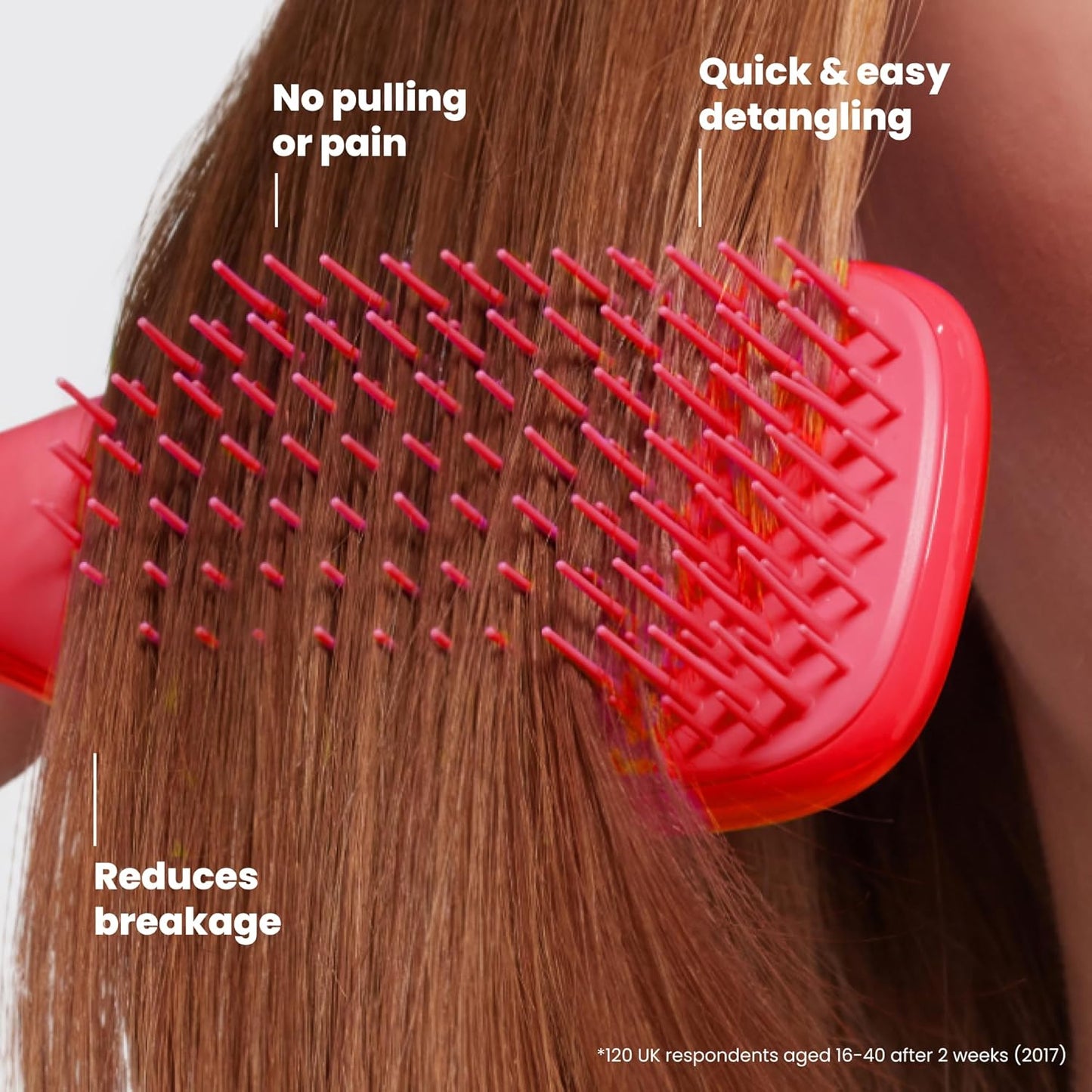 Tangle Teezer Ultimate Detangler Brush - Travel-Size Mini Hair Brush for Straight to Wavy Hair | Pink Punch
