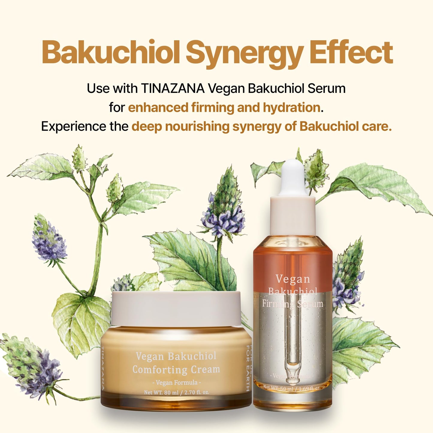TINAZANA Vegan Bakuchiol Comforting Cream, Gentle Retinol Alternative, 25% Shea Butter, Barrier Strengthening & Hydrating, Dew Drop Texture, 2.7 fl.oz
