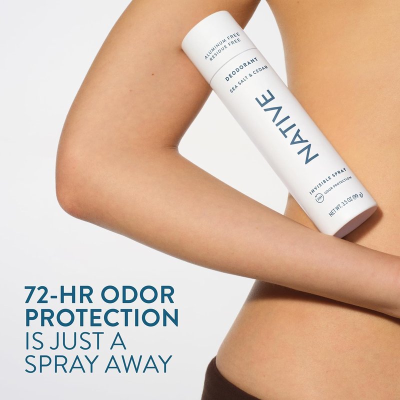 Native Deodorant & Body Spray - Sea Salt & Cedar | 72-Hour Odor Protection, Aluminum-Free, 3.5 oz