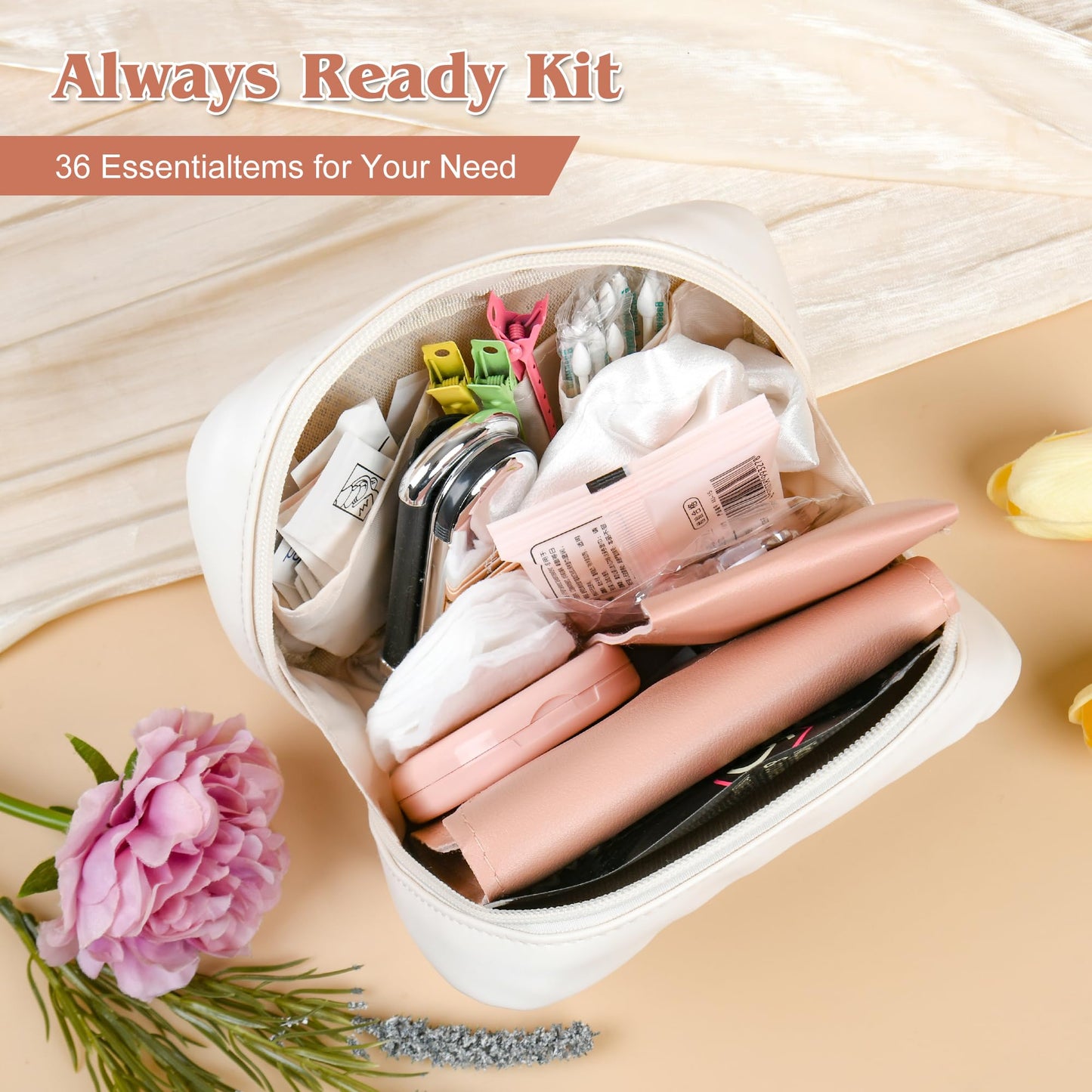 Seven uncles Bridal Emergency Kit for Wedding Day for Bride Weddings Ultimate Set with 36 Pcs Essentials Items for Brides | Ideal W-edding Day & Daily Use White