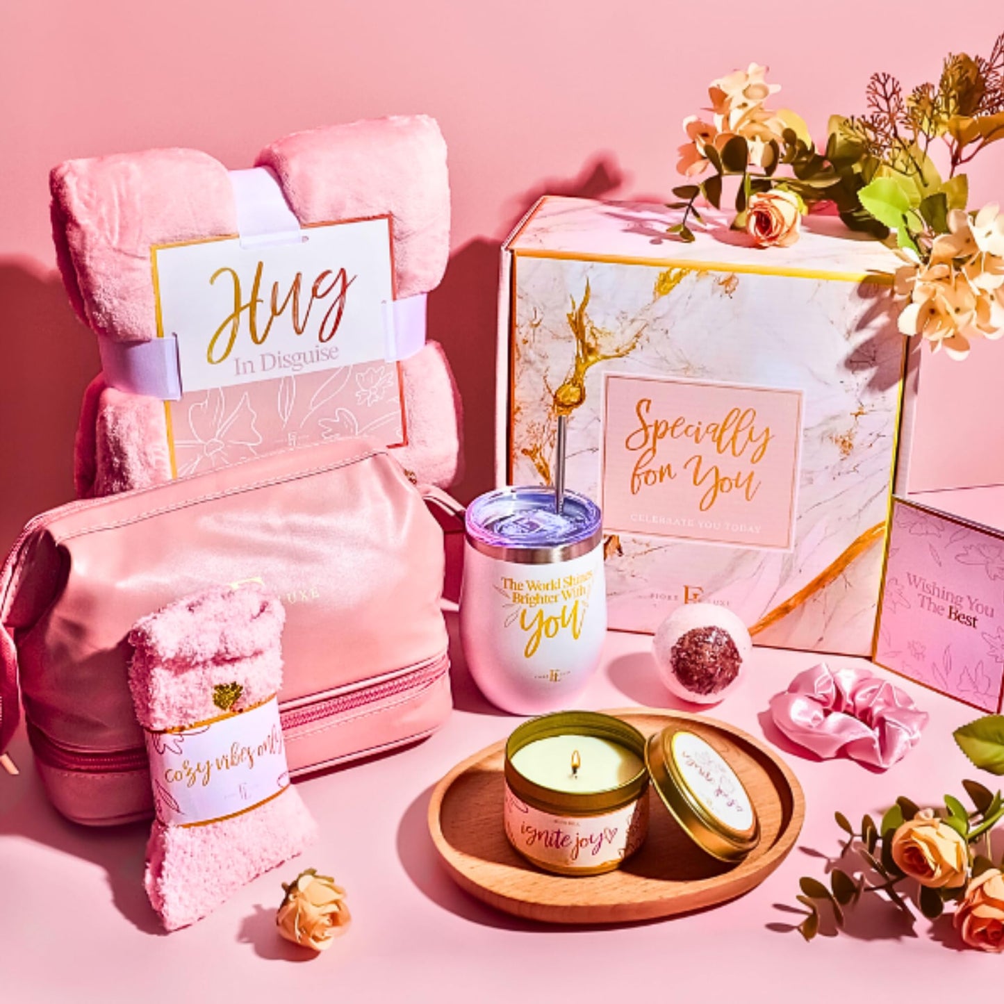 Birthday Gifts for Women, Mothers Day, Spa Care Package, Self Care Gifts for Women Inspirational Thinking of You Gift Set for Mom Her Wife Girlfriend Sister Friend