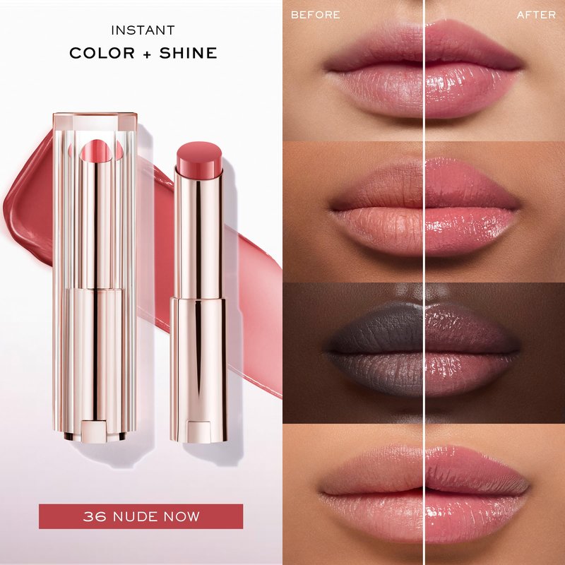 Lancôme Lip Idôle Squalane-12 Butterglow™ Hydrating Lip Balm – Instant Shine, 24H Hydration, and Buildable Color for Smooth & Moisturized Lips - 36 NUDE NOW