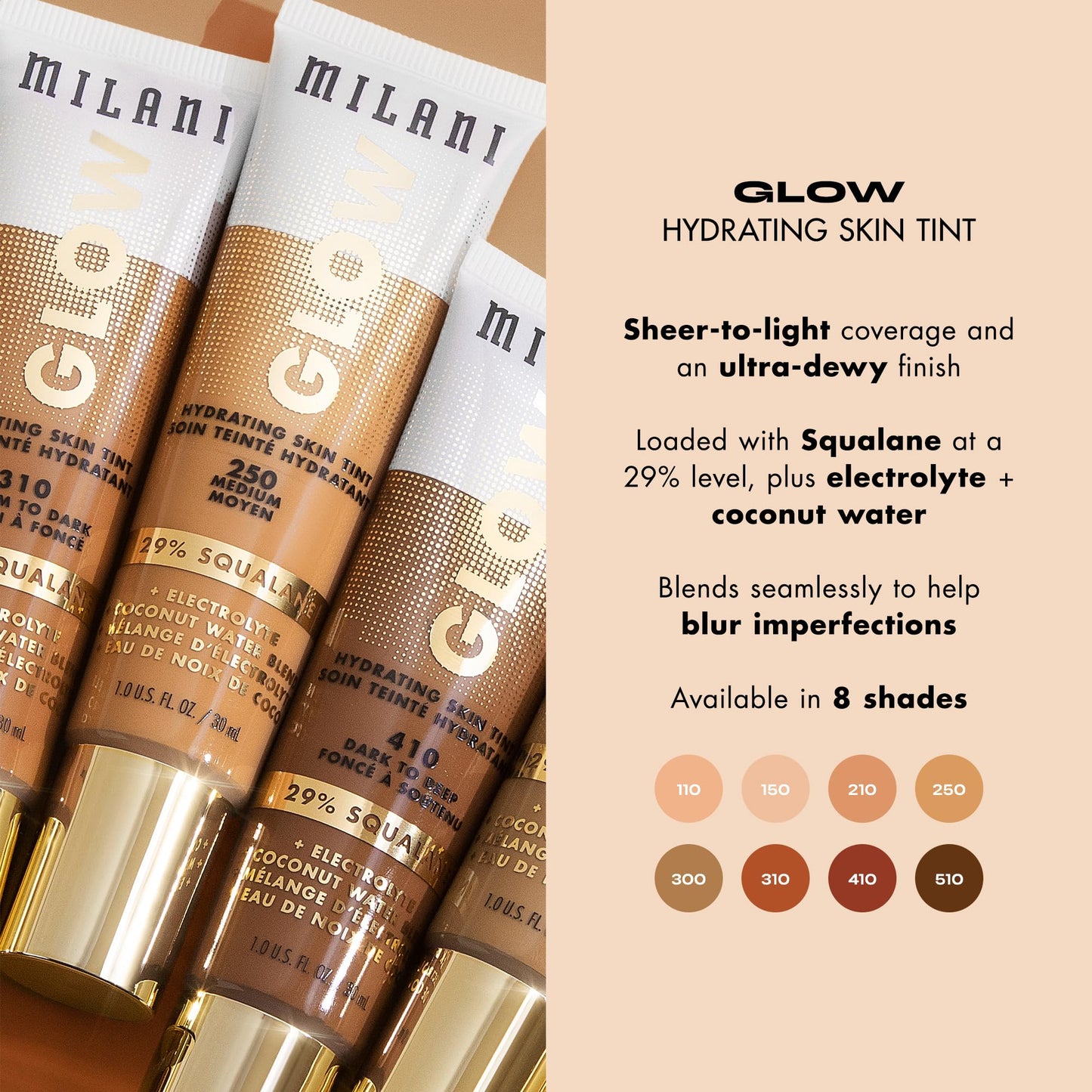 Milani Glow Hydrating Skin Tint Medium to Dark
